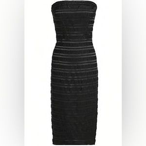 BLACK HALO EVE Chic Black Strapless Cocktail Dress / Sz 8